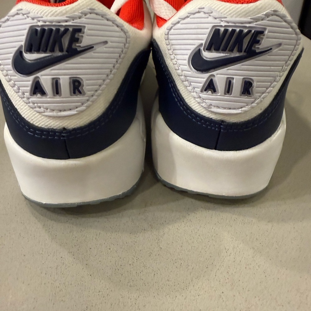 Nike Air Max 90 Red, White and Navy Blue Sneakers women’s size 8.5 men’s 7 - Picture 3 of 4